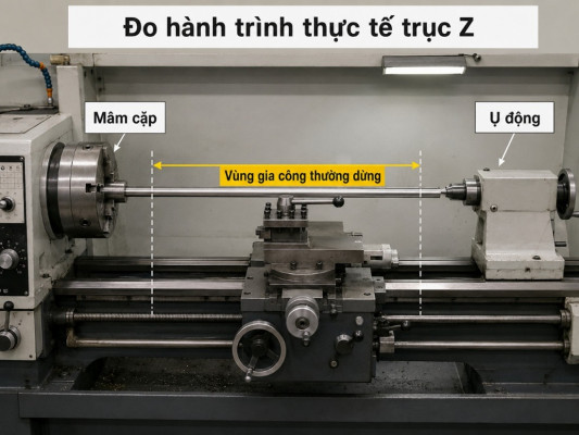 Cách đo Hành Trình Thực Tế Của Trục Z Và Xác định Vùng Gia Công Thường Dùng
