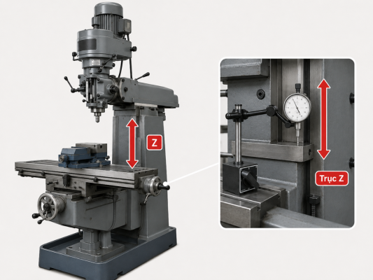 Xác định Rõ Trục Z Trên Máy Phay Trước Khi Lắp Thước Quang