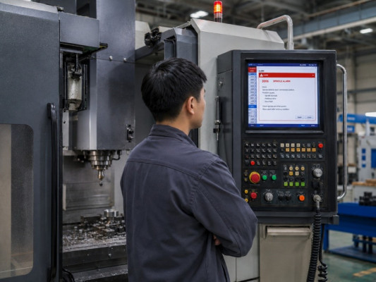 Máy Báo Lỗi Liên Quan đến Trục Chính Trên Màn Hình điều Khiển