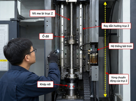 Vít Me Bi, Khớp Nối, ổ đỡ, Ray Dẫn Hướng Và Hệ Thống Bôi Trơn